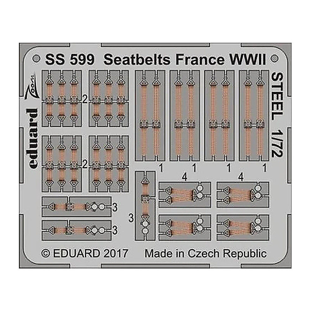 eduard ss599 1 72 seatbelts france wwii steel