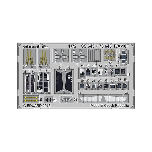 eduard ss643 1 72 f a 18f zoom set for academy