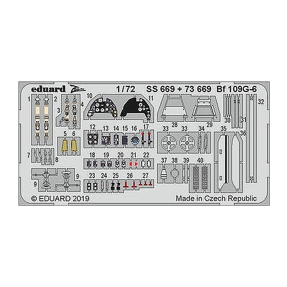 eduard ss669 1 72 bf 109g 6 for tamiya photo etch detail set