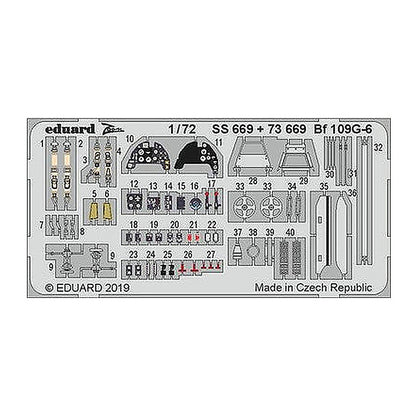 eduard ss669 1 72 bf 109g 6 for tamiya photo etch detail set