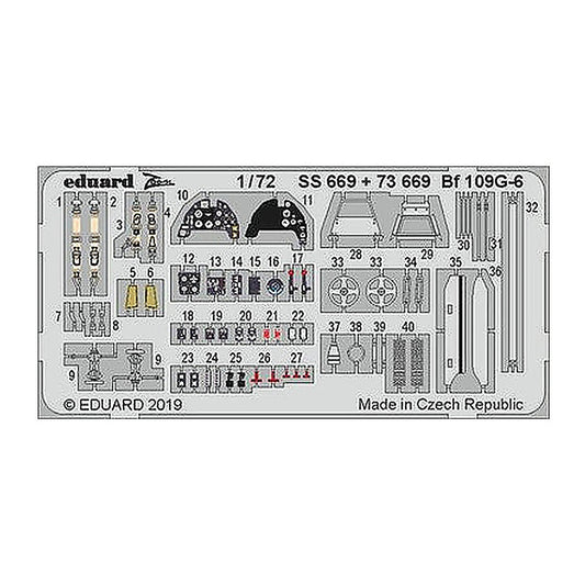eduard ss669 1 72 bf 109g 6 for tamiya photo etch detail set