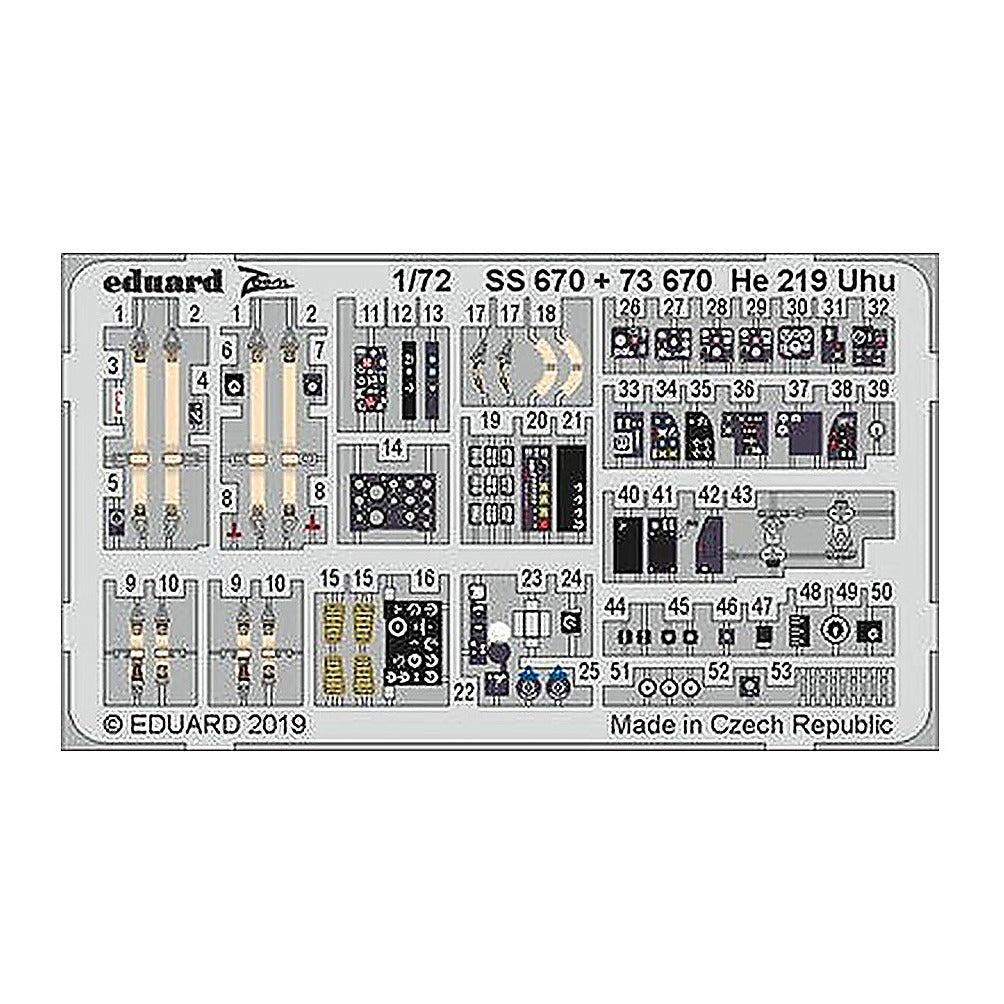 eduard ss670 1 72 he 219 uhu for dragon photo etch detail set