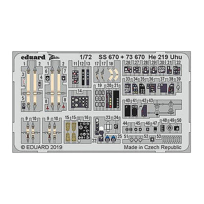 eduard ss670 1 72 he 219 uhu for dragon photo etch detail set