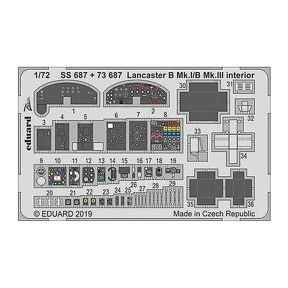 eduard ss687 1 72 lancaster b mk i b mk iii interior for airfix