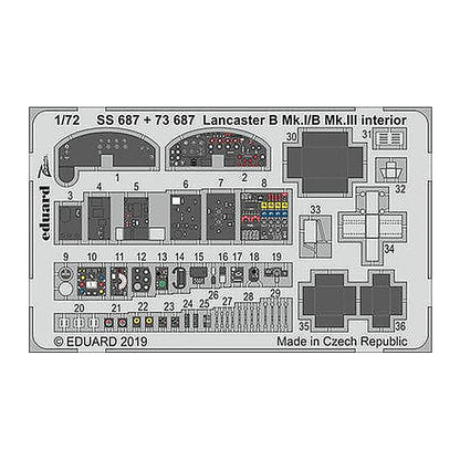 eduard ss687 1 72 lancaster b mk i b mk iii interior for airfix