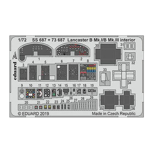 eduard ss687 1 72 lancaster b mk i b mk iii interior for airfix