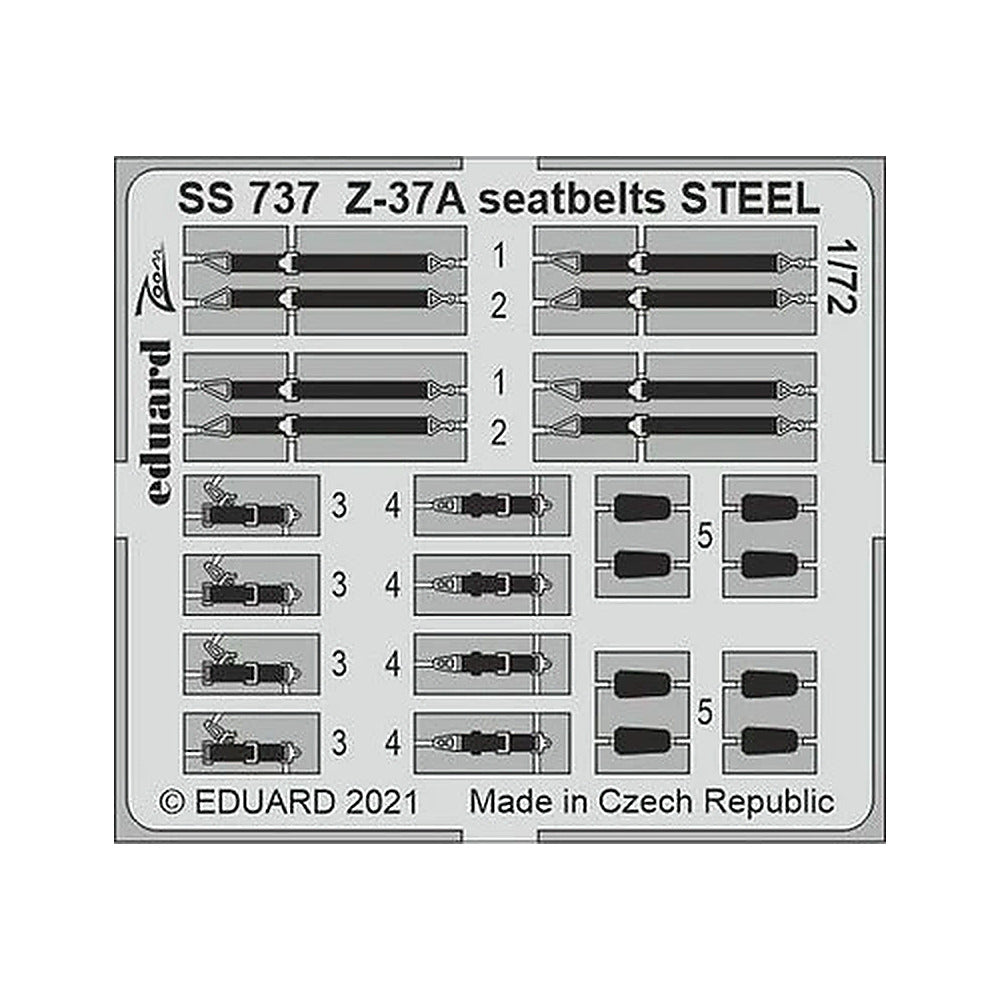 eduard ss737 1 72 z 37a seatbelts steel for eduard