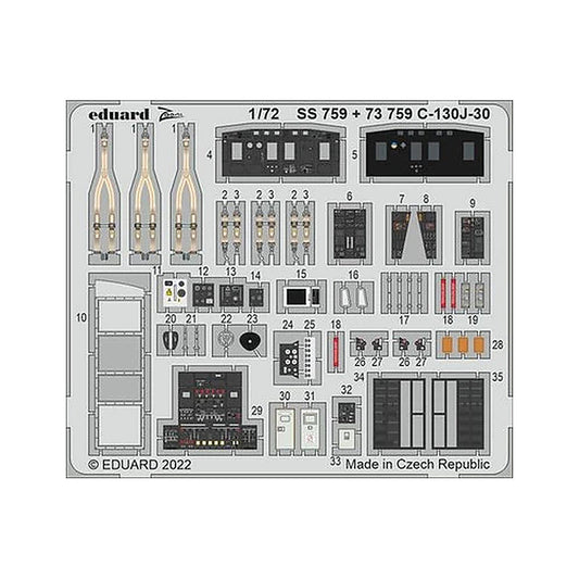 eduard ss759 1 72 c 130j 30 for zvezda photo etch detail set
