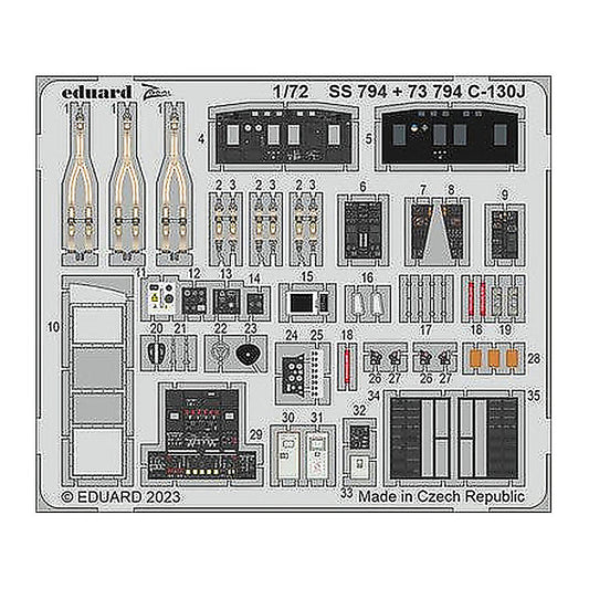 eduard ss794 1 72 c 130j for zvezda photo etch detail set