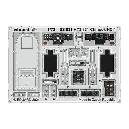 eduard ss831 1 72 chinook hc 1 zoom set for airfix