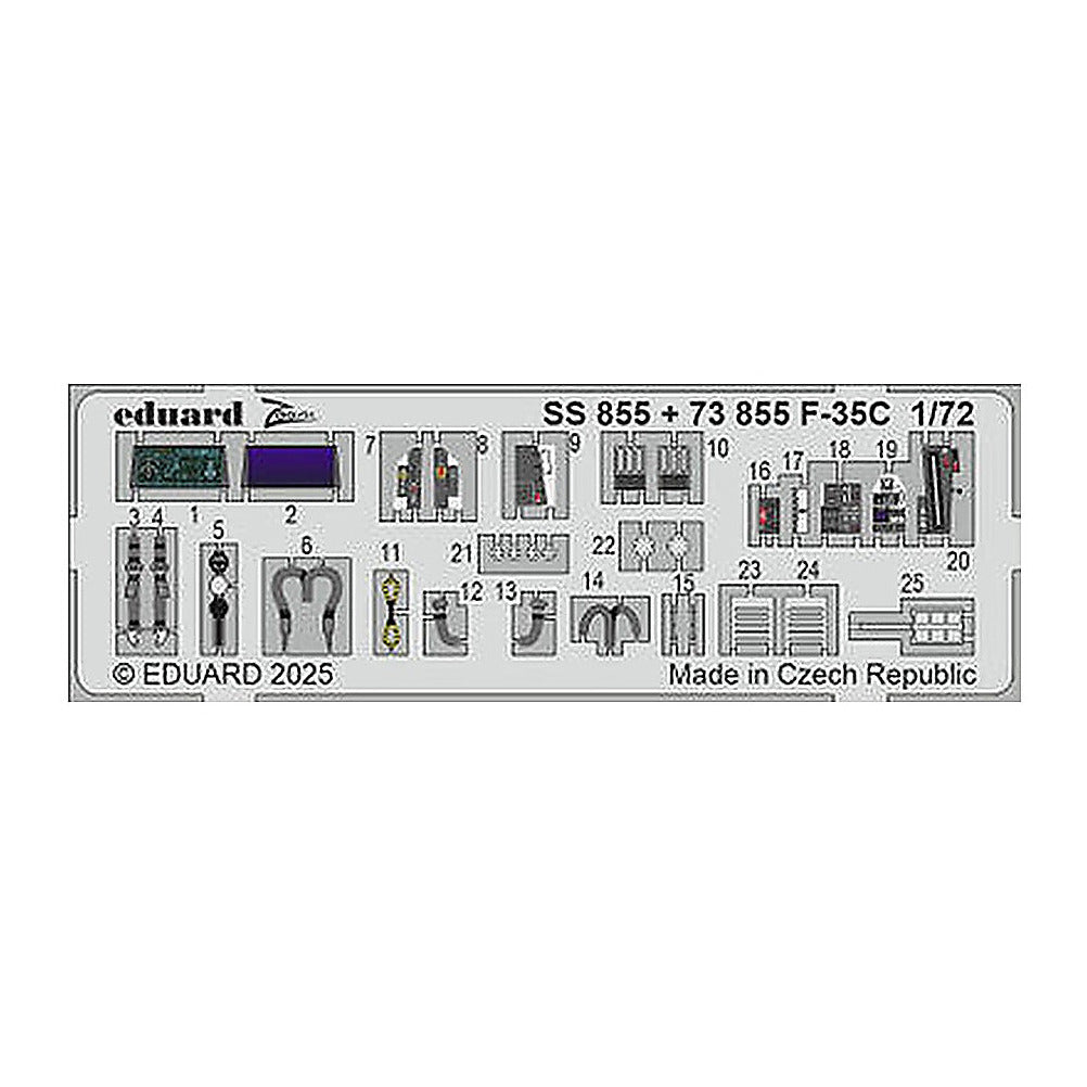 eduard ss855 1 72 f 35c photo etch interior detail set for tamiya