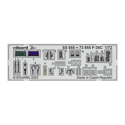 eduard ss855 1 72 f 35c photo etch interior detail set for tamiya