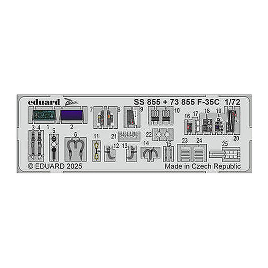 eduard ss855 1 72 f 35c photo etch interior detail set for tamiya