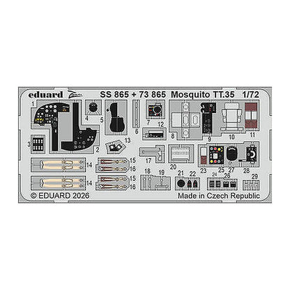 eduard ss865 1 72 mosquito tt 35 zoom set for airfix