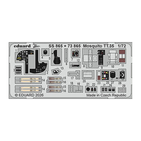 eduard ss865 1 72 mosquito tt 35 zoom set for airfix
