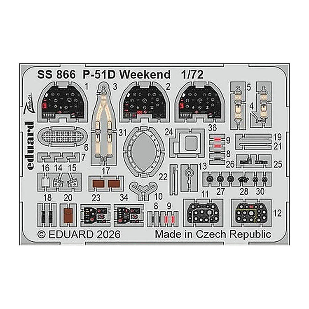 eduard ss866 1 72 p 51d weekend zoom set for eduard