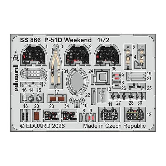eduard ss866 1 72 p 51d weekend zoom set for eduard