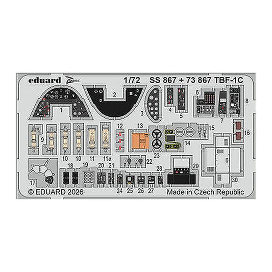 eduard ss867 1 72 zoom set tbf 1c for hobby boss