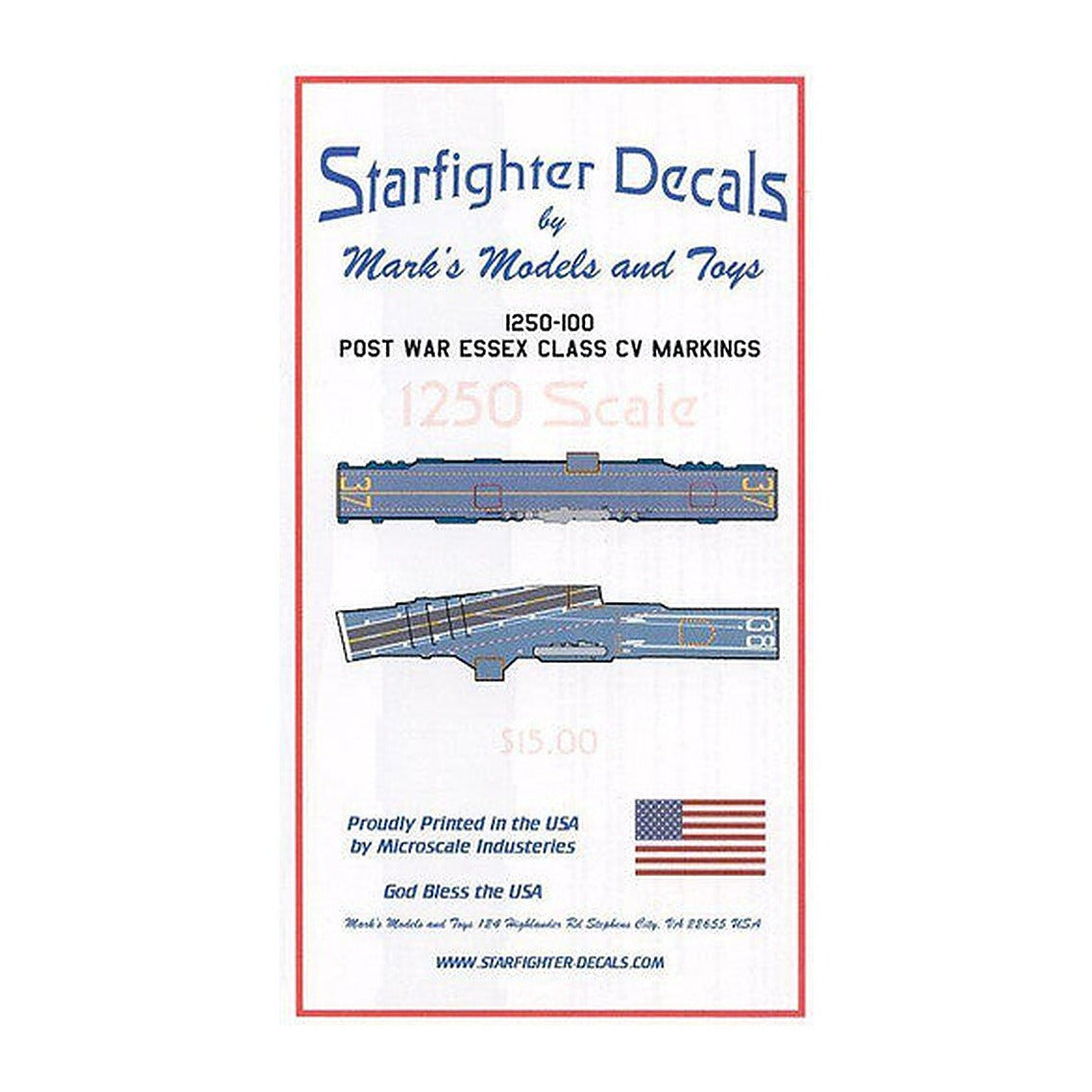 starfighter decals 1250100 1 1250 post war us essex class cv markings