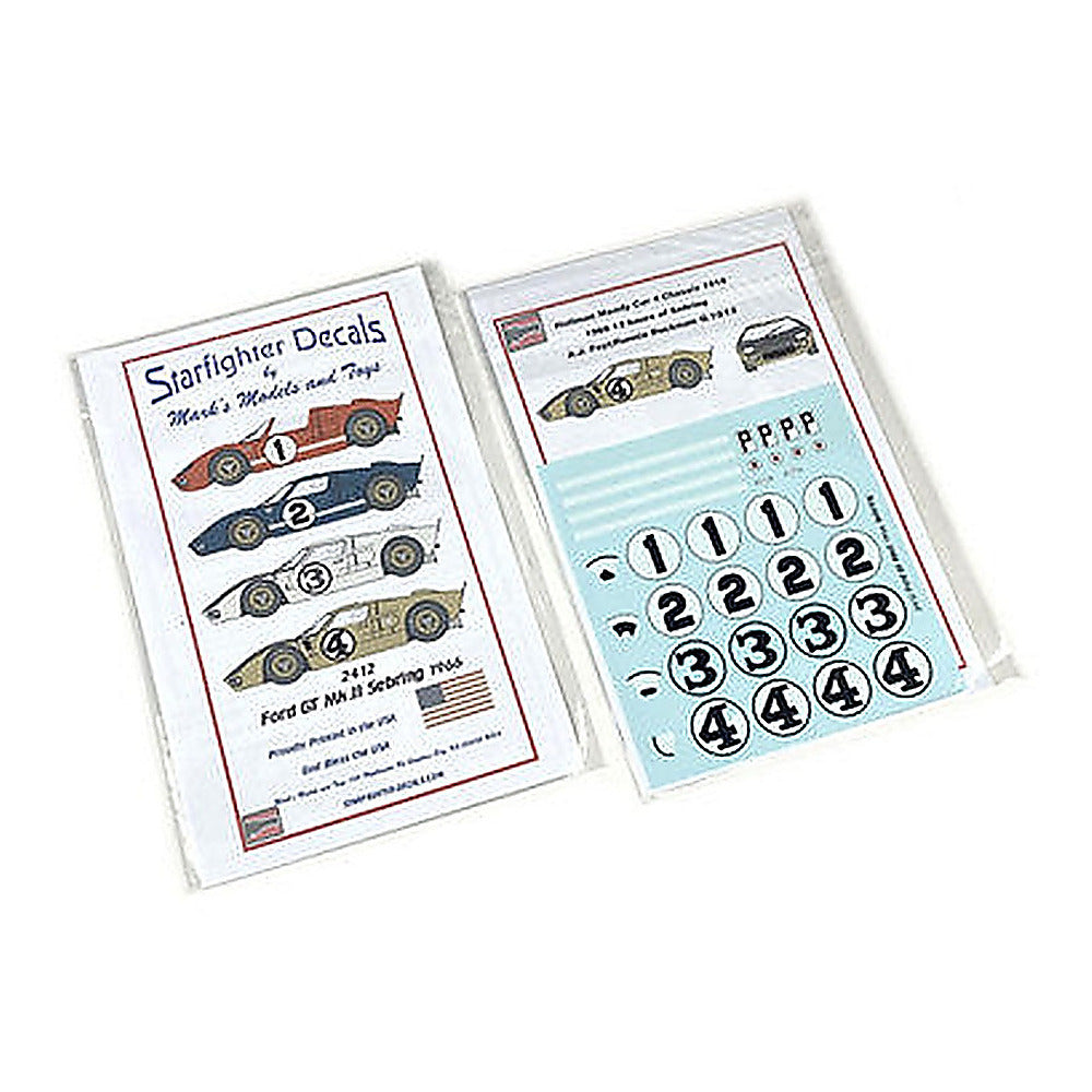 starfighter decals 2412 1 24 ford gt mk ii sebring 1966