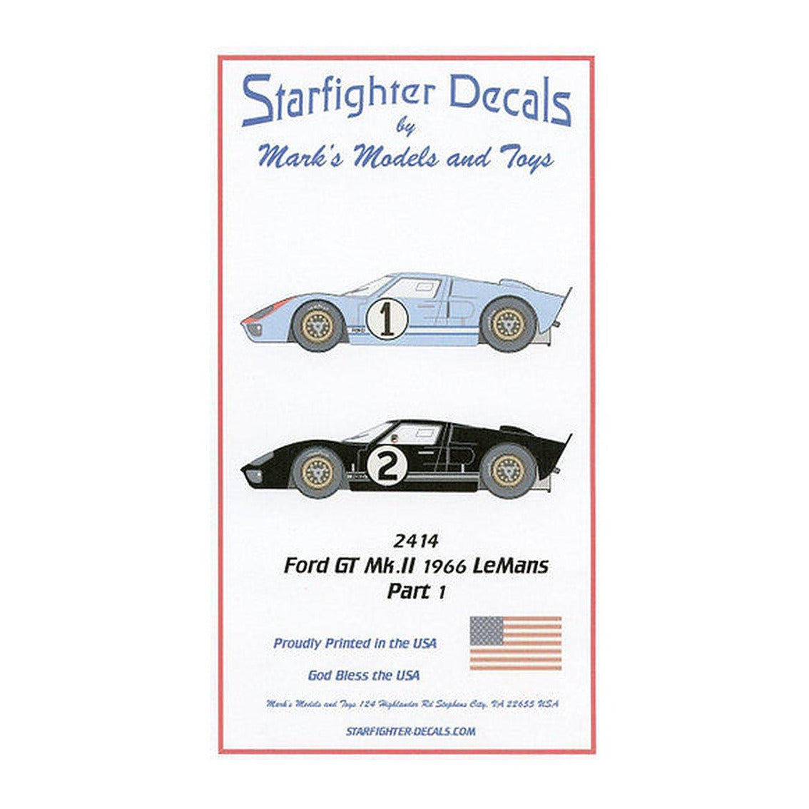 starfighter decals 2414 1 24 ford gt mk ii lemans 1966 pt 1 cars 1 2