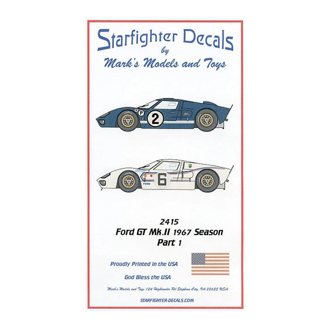 starfighter decals 2415 1 24 ford gt mk ii 1967 season pt 1 car 2