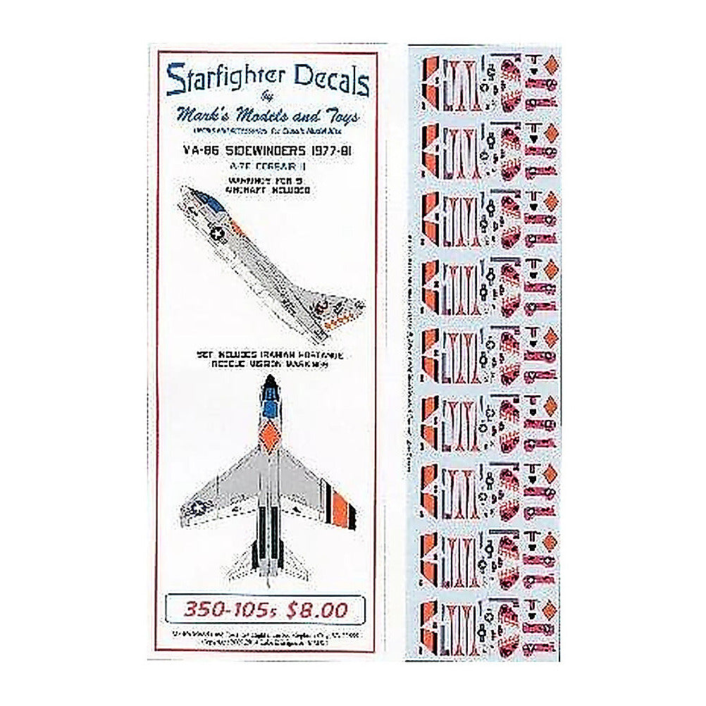starfighter decals 350105s 1 350 a7e corsair ii va86 sidewinders