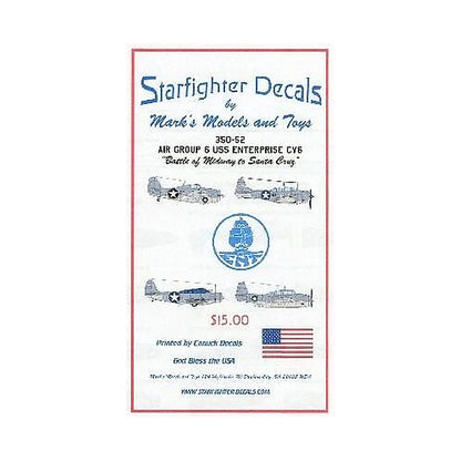 starfighter decals 35052s 1 350 air group 6 uss enterprise cv6