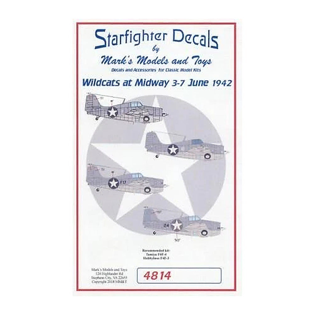 starfighter decals 4814 1 48 f4f3 4 wildcats at midway june 1942