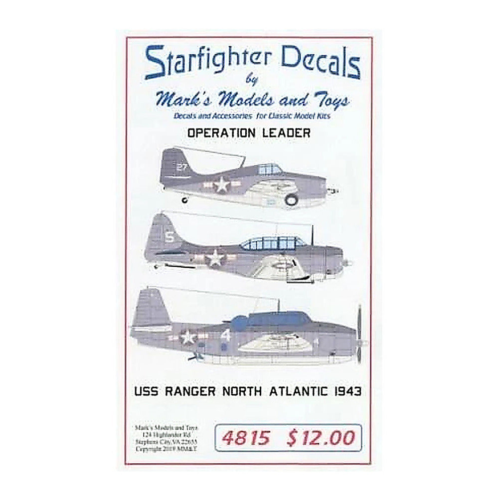 starfighter decals 4815 1 48 uss ranger aircraft operation leader
