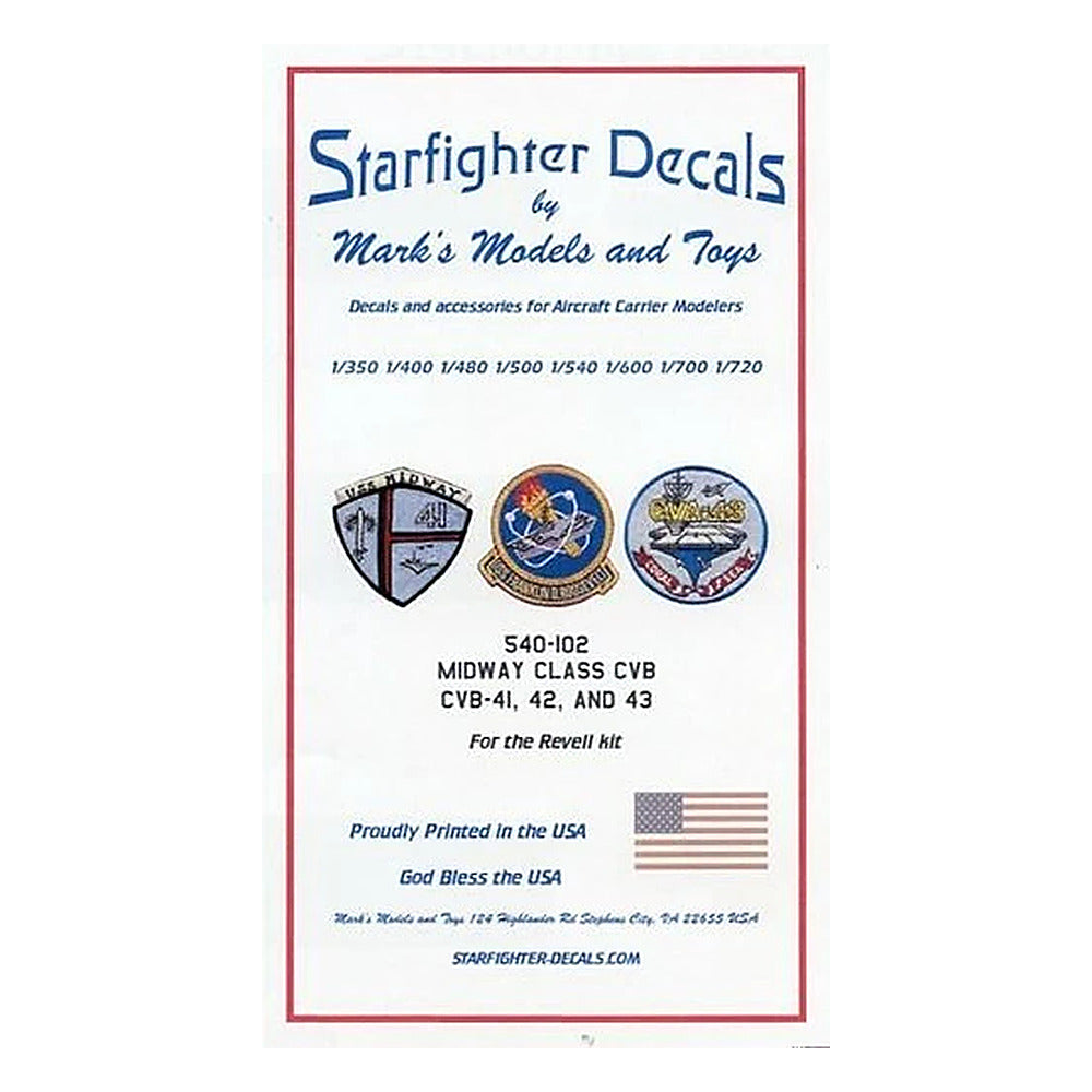 starfighter decals 540102 1 540 uss midway class cv41 42 43