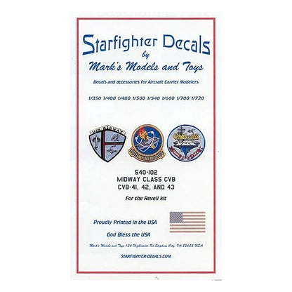 starfighter decals 540102 1 540 uss midway class cv41 42 43