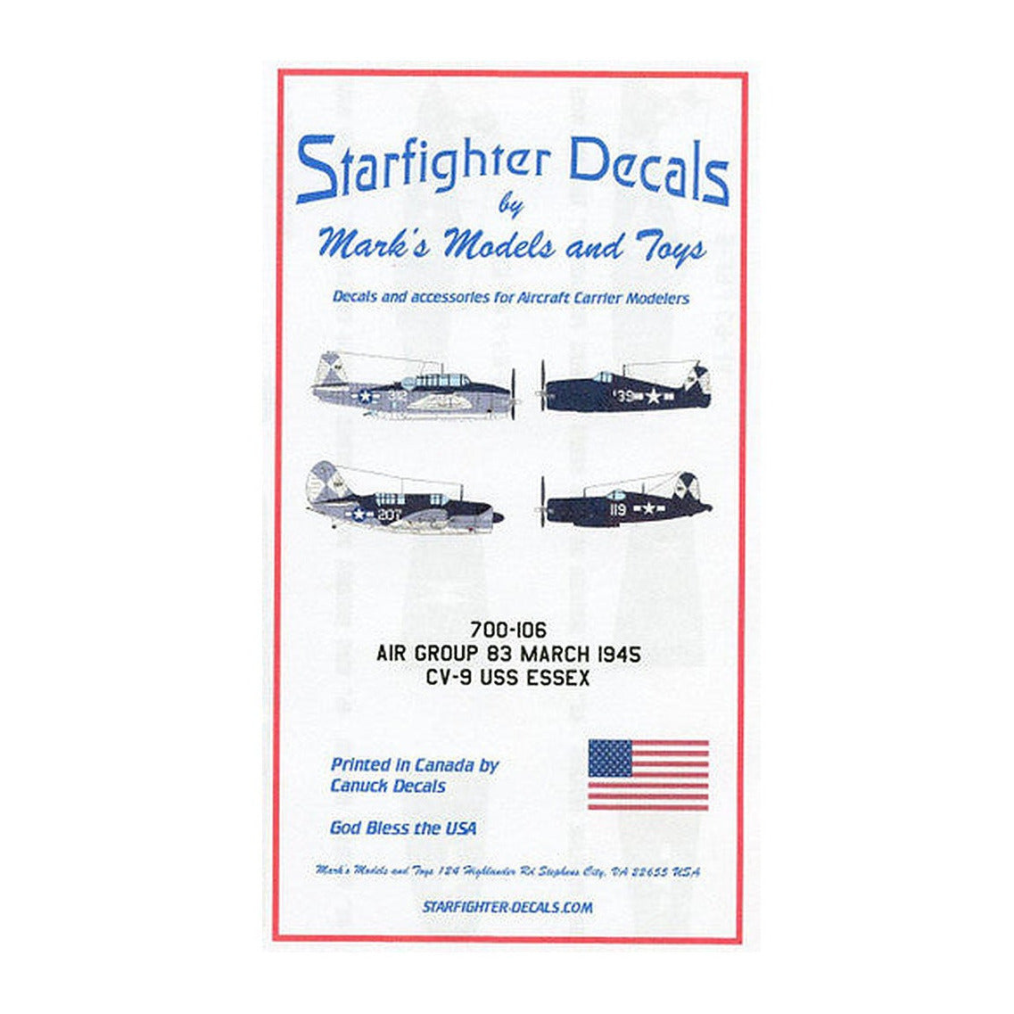 starfighter decals 700106 1 700 scale air group 83 march 1945 cv 9