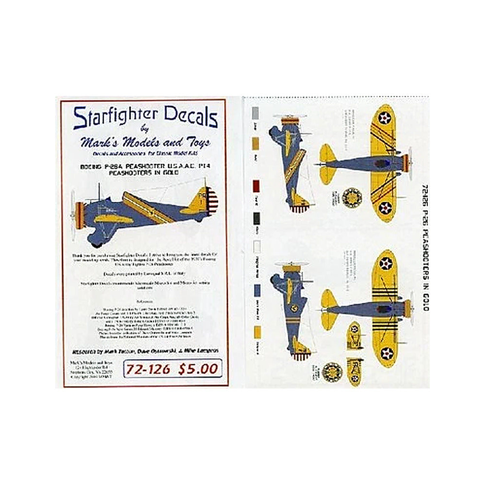 starfighter decals 72126 1 72 p26a in gold usaac part 4