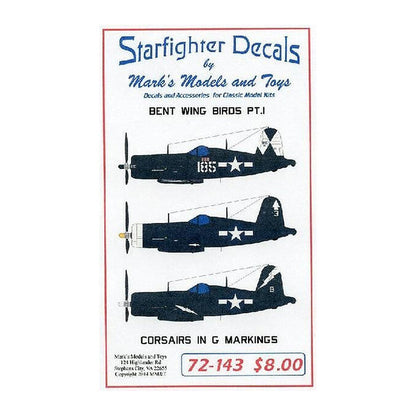 starfighter decals 72143 1 72 bent wing birds part 1 corsairs in g