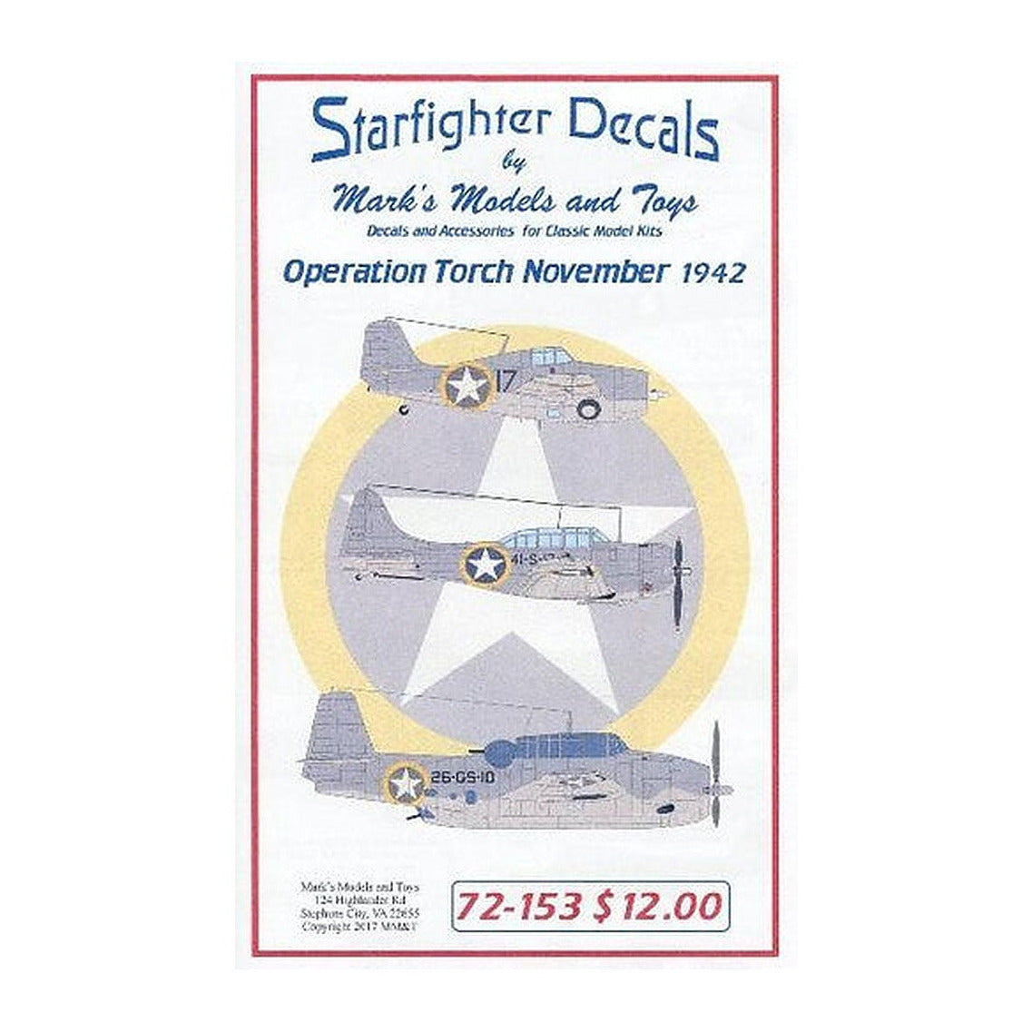 starfighter decals 72153 1 72 operation torch carrier aircraft nov