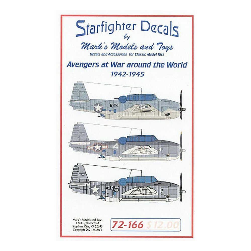 starfighter decals 72166 1 72 avengers at war around the world
