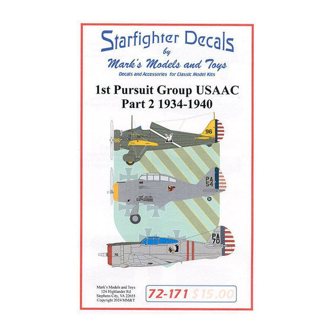 starfighter decals 72171 1 72 1st pursuit group part 2 1934 39