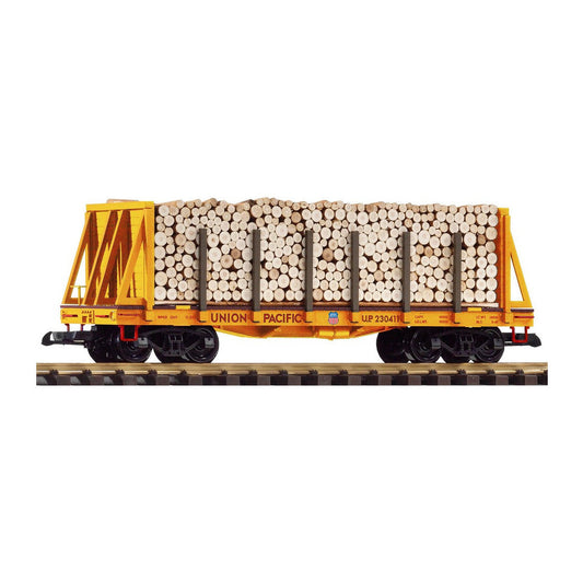 piko 38791 g scale up bulkhead flatcar w pulpwood log load