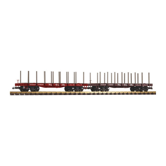 piko 38797 g scale d rgw flatcar with stakes 2 pack