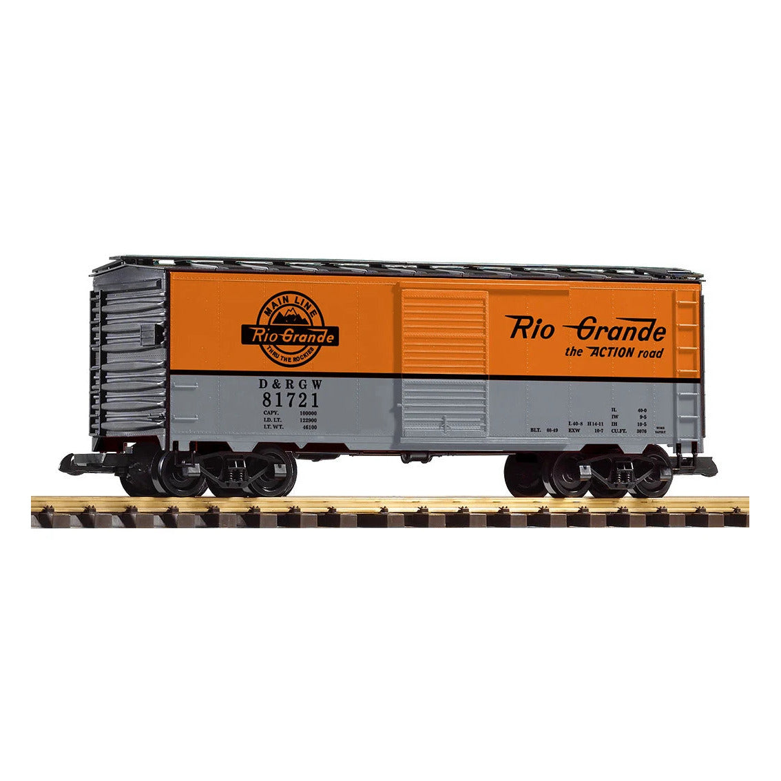 piko 38809 g scale d rgw steel boxcar 81721
