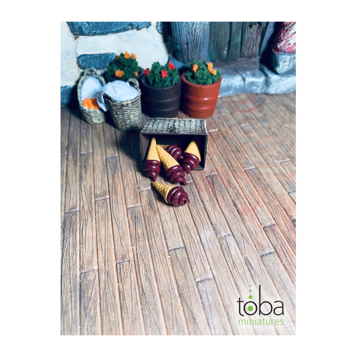 toba miniatures 1025 1 12 scale chocolate ice cream cones 5