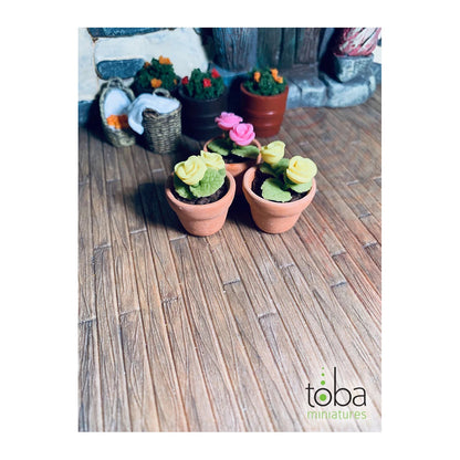 toba miniatures 1028 1 12 scale flower pots with flowers 3