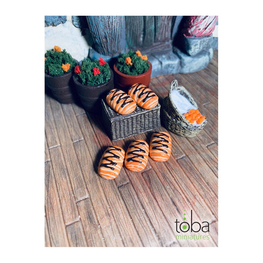 toba miniatures 1104 1 12 scale pan au chocolat bread loaves 5