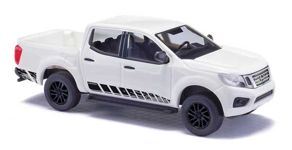 Busch 53712 HO Scale 2015 Nissan Navara Crew-Cab Pickup Truck - Assembled -- Whi