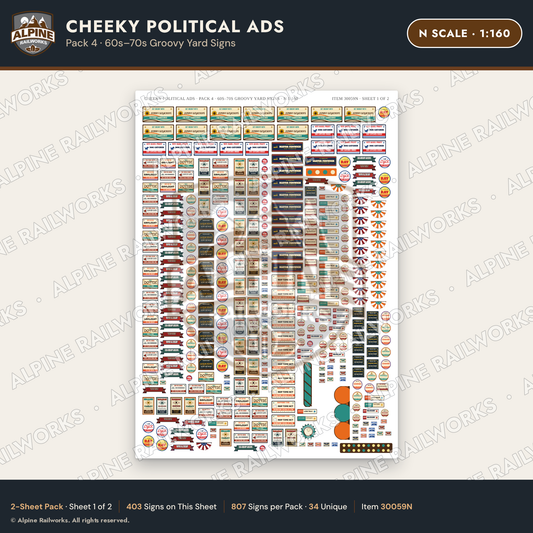 Alpine Railworks 30059N N Scale Cheeky Political Ads