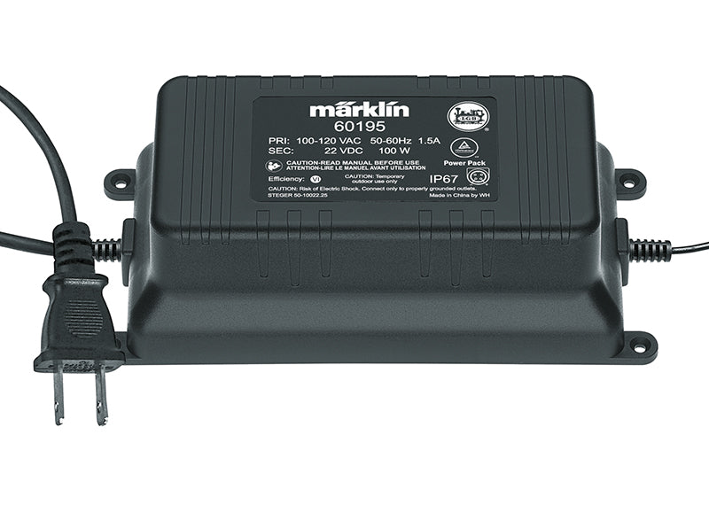 Marklin 60195 G Scale Switched Mode Power Pack for LGB and 1 Gauge -- 120V/100VA