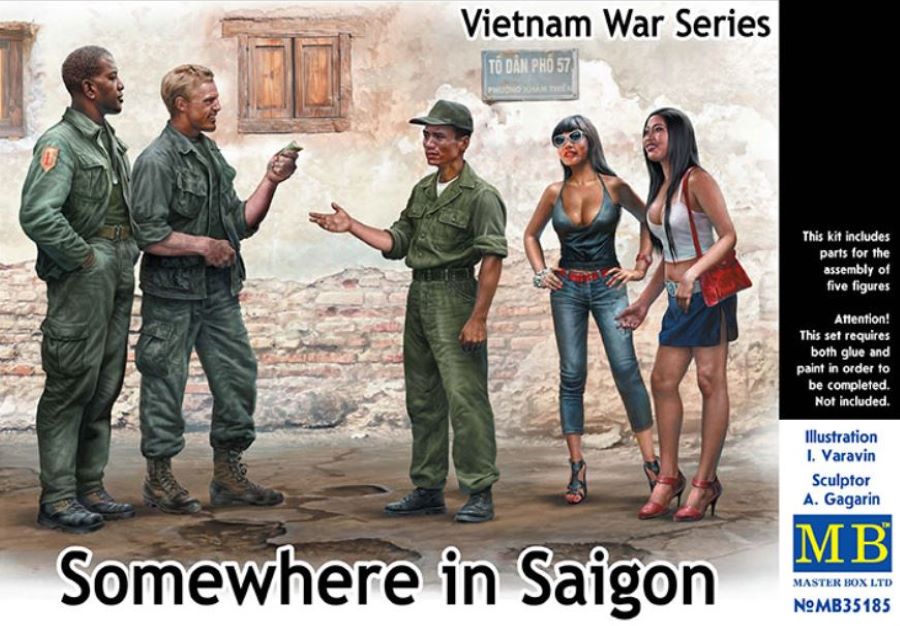 Master Box Models 35185 1/35 Vietnam War Saigon US Soldiers (2), Vietnamese Sold