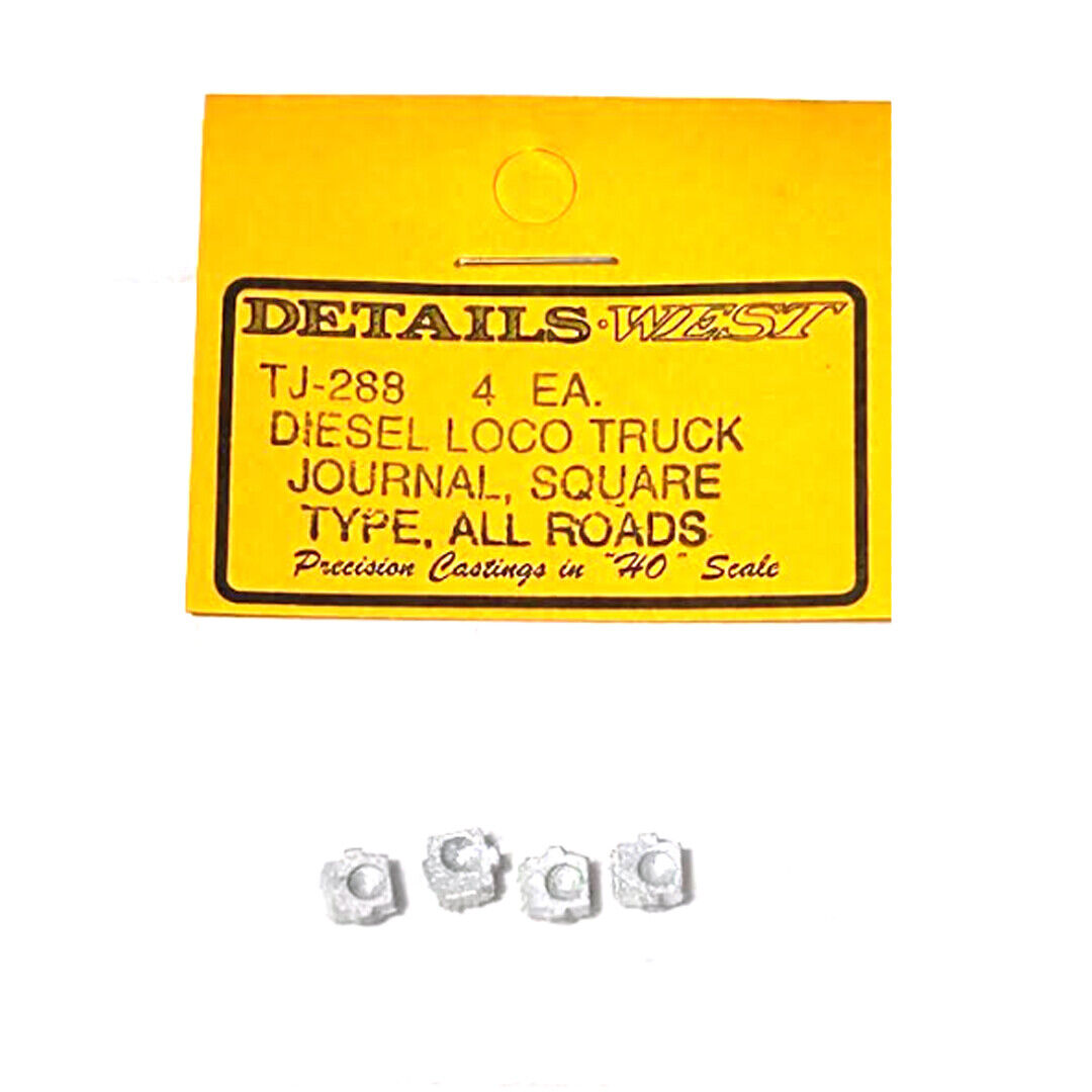 Details West 288 HO Scale Diesel Truck Journal pkg(4) -- Square Type, All Roads