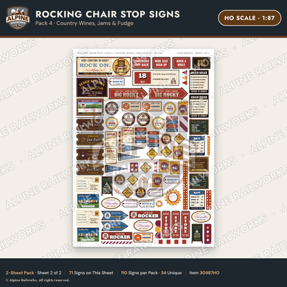 Alpine Railworks 30987HO HO Scale Roadside Signs - Giant Rocking Chair